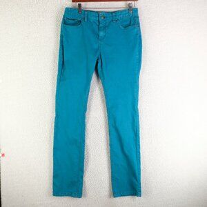 Free People Jeans Womens 28 Blue Slim Straight Stretch Lightweight Colorful 32L